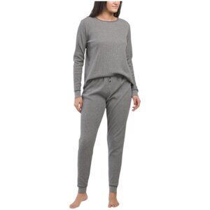 POPPY & CLAY Organic Cotton Warm Me Up Waffle Knit Thermal Pajama Set